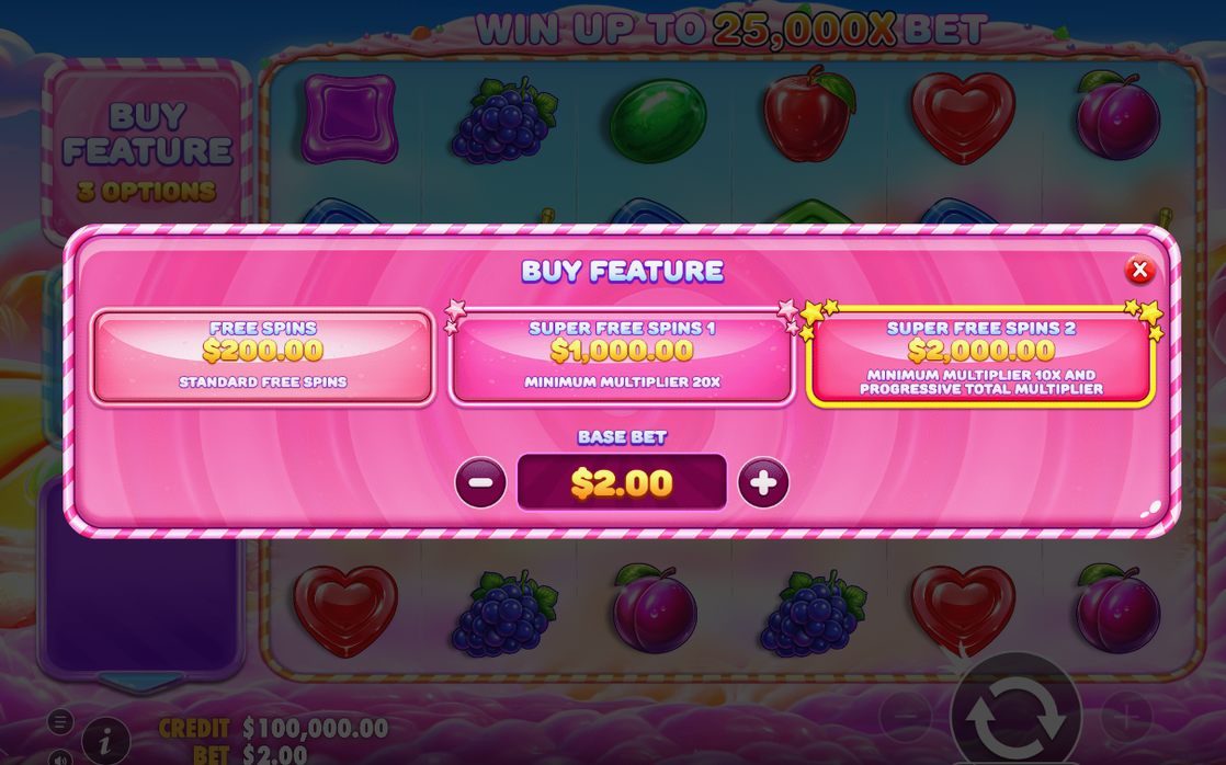 Bonusrundan med lollipoppar på rutnätet