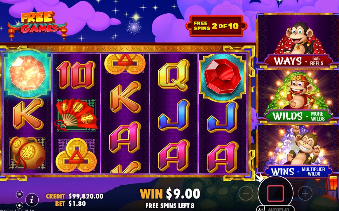 Free spins med utökat rutnät i rött läge